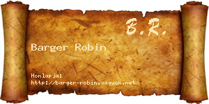 Barger Robin névjegykártya